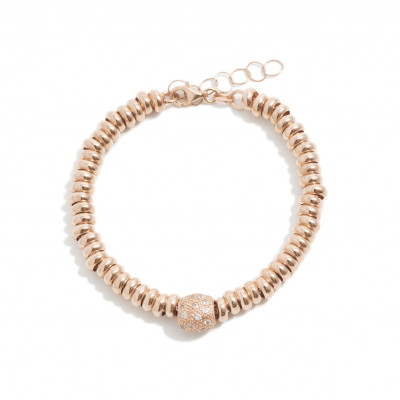 Alisei Bracciale Rondelle Pepita pave' Bianco