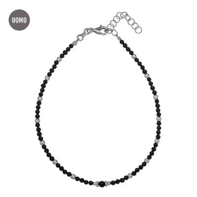 Alisia Bracciale Black Sphere Argento