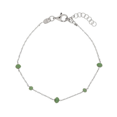 Alisia Bracciale Crystal Bead Argento Cristalli Verdi