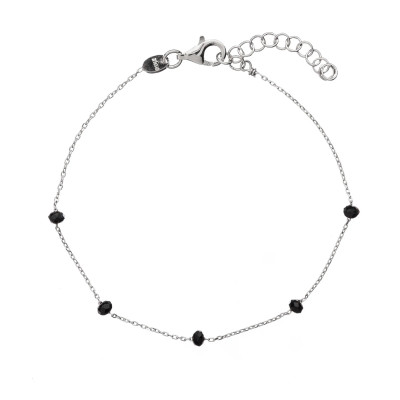 Alisia Bracciale Crystal Bead Argento Cristalli Neri