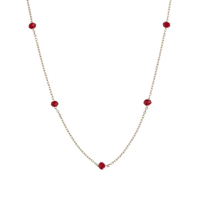 Alisia Collana Crystal Bead Argento Cristalli Bordeaux