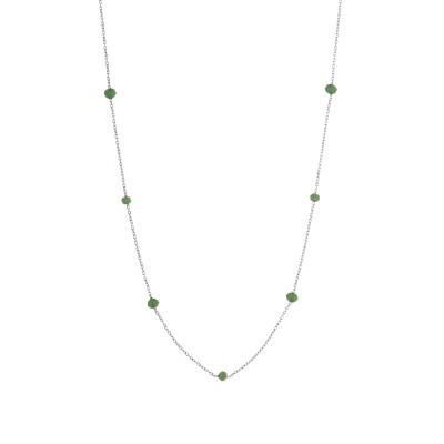 Alisia Collana Crystal Bead Argento Cristalli Verde