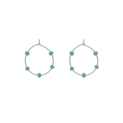 Alisia Orecchini Crystal Bead Mini Argento e cristalli turchesi