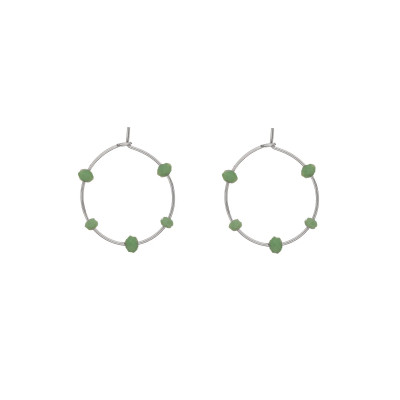 Alisia Orecchini Crystal Bead Mini Argento e cristalli verdi