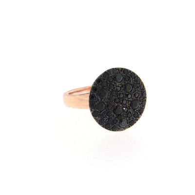 Anello Tondo Medio Nero A14