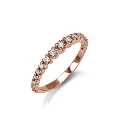 DonnaOro Anello Veretta con diamanti oro rosa