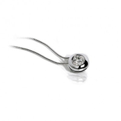 Collana Oro Bianco e Pendente Diamante DonnaOro