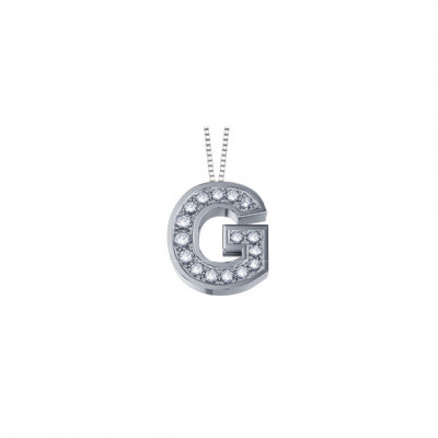 DonnaOro Collana Iniziale G oro bianco