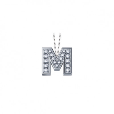 DonnaOro Collana Iniziale M oro bianco