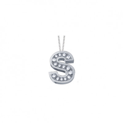 DonnaOro Collana Iniziale S oro bianco