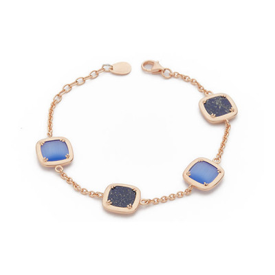 Madì Bracciale Profondo Blu Lapislazzuli e Quarzi 