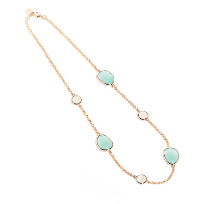 Madì Collana Laguna Goccia Quarzi Verde Acqua/Ghiaccio