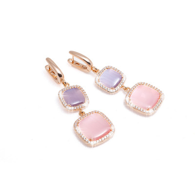 Madì Orecchini Laguna Luce Zirconi e Quarzi rosa e viola