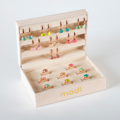 Madì Orecchini Lucciole Quarzi beige
