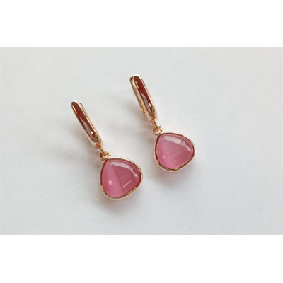 Madì Orecchini Lucciole Quarzi rosa fucsia