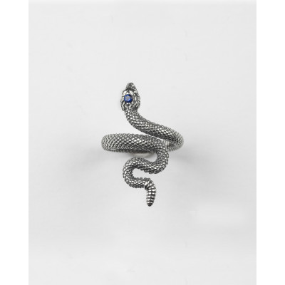 Anello Serpente con Spinello Blu