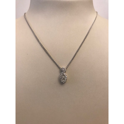 Collier Recarlo Oro Bianco Goccia con Diamanti